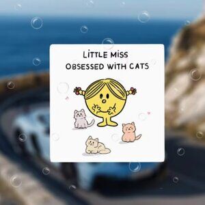 NEW Little Miss Obsessed With Cats sticker - Large